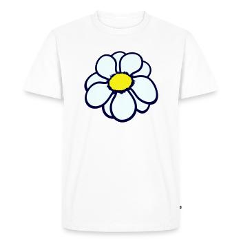 Petite Fleur Marguerite Blanche Décorative Belle Nature - T-shirt Premium bio Homme - blanc - Devant - Nico (187cm)