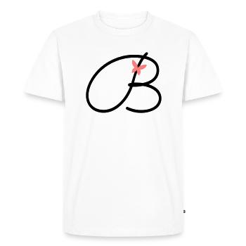 Lettre B Lettre initiale Papillon - T-shirt Premium bio Homme - blanc - Devant - Nico (187cm)