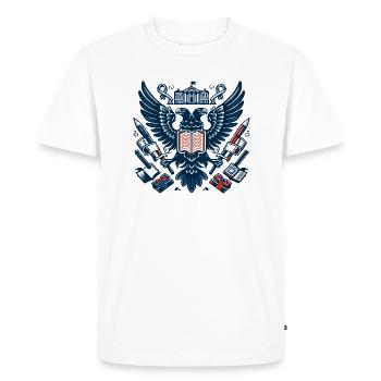 Le symbolisme de l’éducation et du pouvoir - T-shirt Premium bio Homme - blanc - Devant - Nico (187cm)