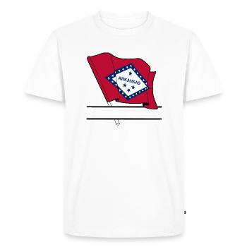 Bannière de texte Flag Arkansas - T-shirt Premium bio Homme - blanc - Devant - Nico (187cm)