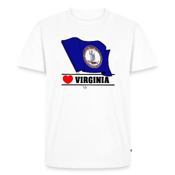 Drapeau Virginie coeur VIRGINIA - T-shirt Premium bio Homme - blanc - Devant - Nico (187cm)