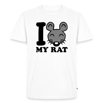 I Love My Rat Text Saying Mouse Cute Little Rat - Men's Premium Organic T-Shirt - white - Front - Nico (187cm)