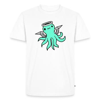 Pieuvre Ailes d’ange Halo Pieuvre volante - T-shirt Premium bio Homme - blanc - Devant - Nico (187cm)