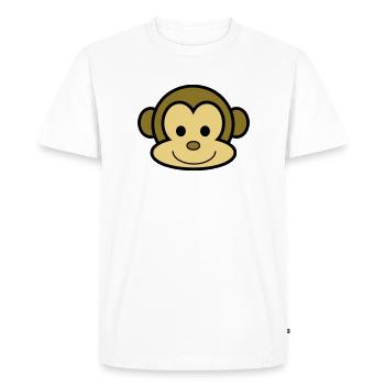 Happy Monkey - Men's Premium Organic T-Shirt - white - Front - Nico (187cm)