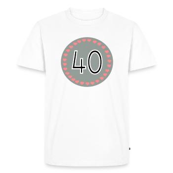 40e Anniversaire - T-shirt Premium bio Homme - blanc - Devant - Nico (187cm)