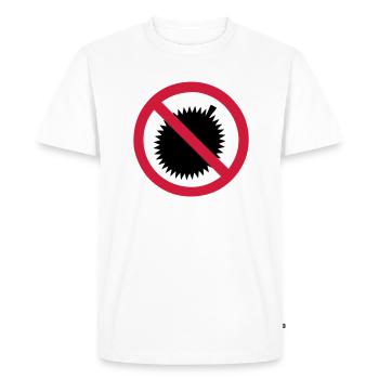 NO Durian Fruit Sign - Men's Premium Organic T-Shirt - white - Front - Nico (187cm)