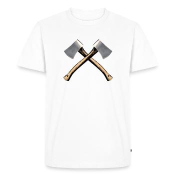 Axe - Men's Premium Organic T-Shirt - white - Front - Nico (187cm)