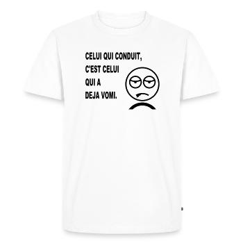 sam_deja_vomi_humour - T-shirt Premium bio Homme - blanc - Devant - Nico (187cm)