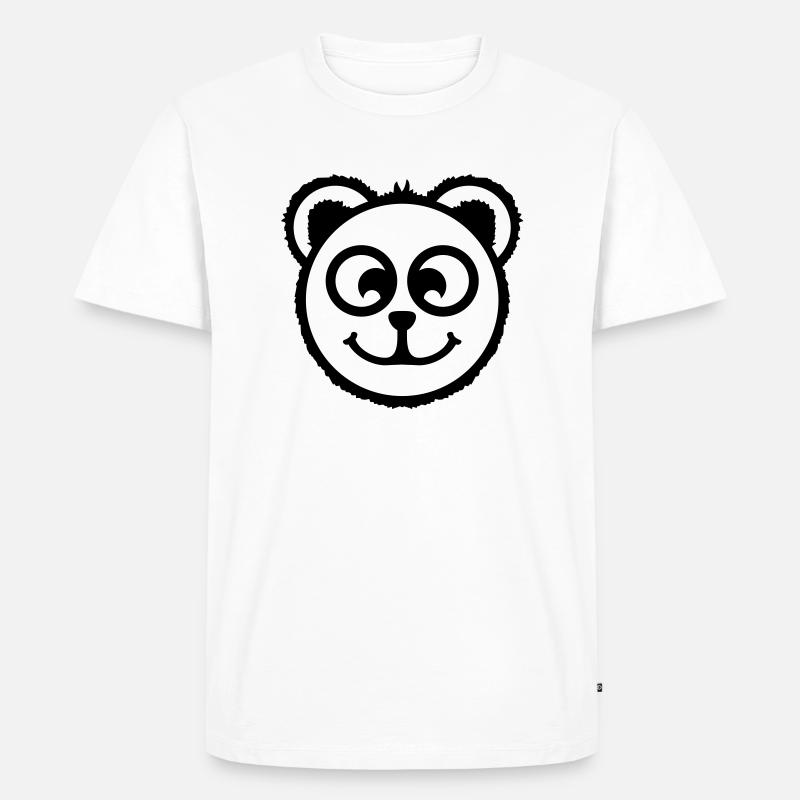 baer_comic_face_g1 - Männer Premium Bio T-Shirt - Weiß