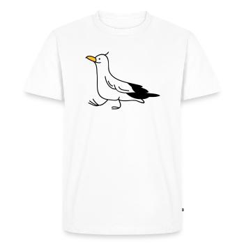goéland drôle - T-shirt Premium bio Homme - blanc - Devant - Nico (187cm)