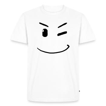 Visage clignotant - - T-shirt Premium bio Homme - blanc - Devant - Nico (187cm)