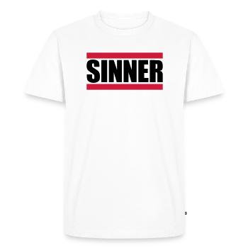 Logo texte pécheur - T-shirt Premium bio Homme - blanc - Devant - Nico (187cm)