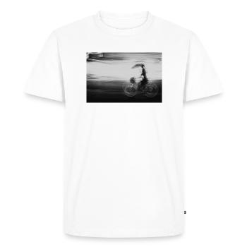 Vélo Pluie Nature Art gris Art - T-shirt Premium bio Homme - blanc - Devant - Nico (187cm)