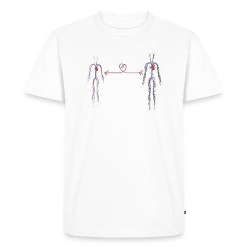 Cadeau d'amour Saint Valentin corps coeur - T-shirt Premium bio Homme - blanc - Devant - Nico (187cm)