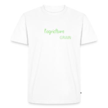 Citation agriculture - T-shirt Premium bio Homme - blanc - Devant - Nico (187cm)