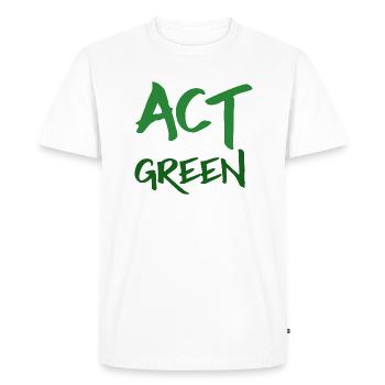Act Green - écologie Agissez Vert - T-shirt Premium bio Homme - blanc - Devant - Nico (187cm)