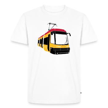 Tram 120 - Men's Premium Organic T-Shirt - white - Front - Nico (187cm)