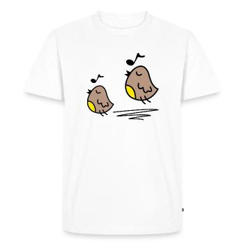 Vögelchen Noten, singen pfeifen - Männer Premium Bio T-Shirt - Weiß - Vorne - Nico (187cm)
