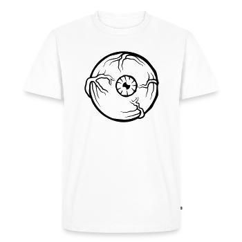 Horror eye large pupil - Men's Premium Organic T-Shirt - white - Front - Nico (187cm)