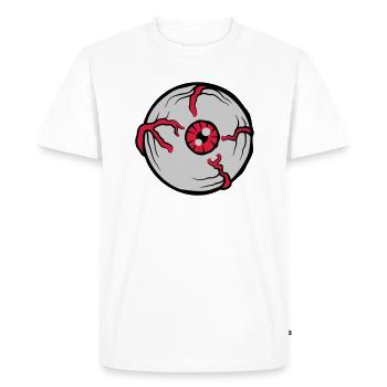 Big Crazy Horror Eye - Men's Premium Organic T-Shirt - white - Front - Nico (187cm)