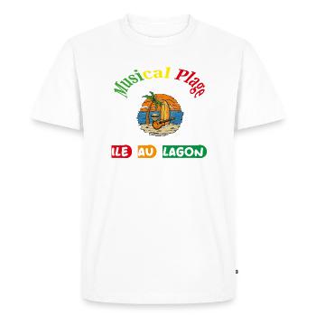 musical plage ile au lagon - T-shirt Premium bio Homme - blanc - Devant - Nico (187cm)