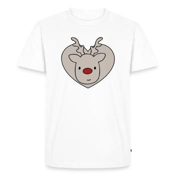 Renne Rudolf - T-shirt Premium bio Homme - blanc - Devant - Nico (187cm)