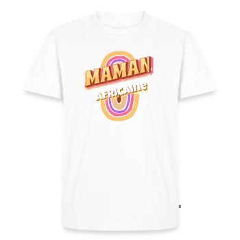Maman Africaine - T-shirt Premium bio Homme - blanc - Devant - Nico (187cm)