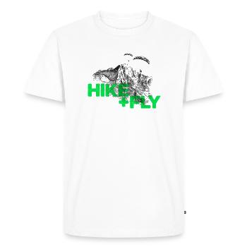 Randonnée et vol Parapente vert - T-shirt Premium bio Homme - blanc - Devant - Nico (187cm)
