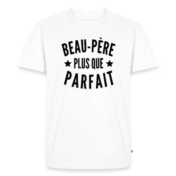beau-père parfait / cadeau humour beau-père - T-shirt Premium bio Homme - blanc - Devant - Nico (187cm)