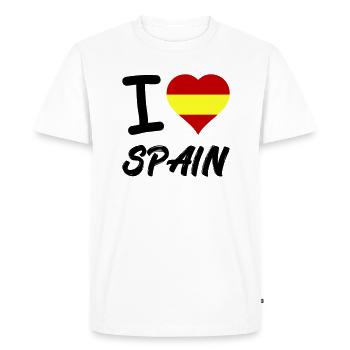 I Love Spain - Men's Premium Organic T-Shirt - white - Front - Nico (187cm)