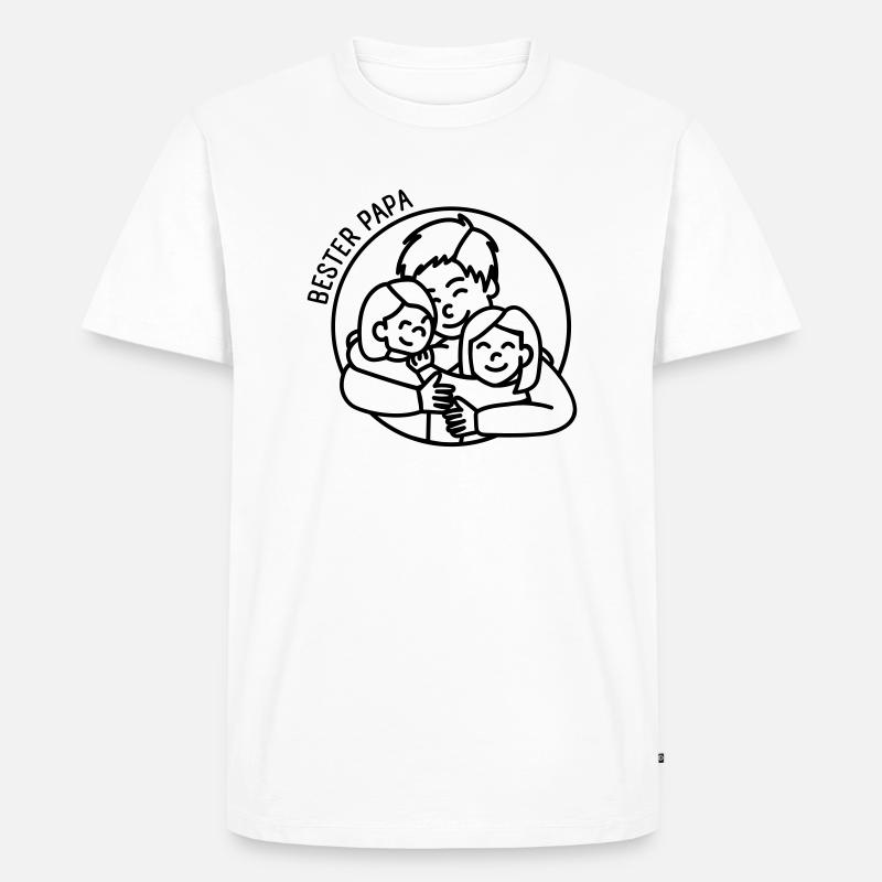 Bester Papa - Töchter - Männer Premium Bio T-Shirt - Weiß