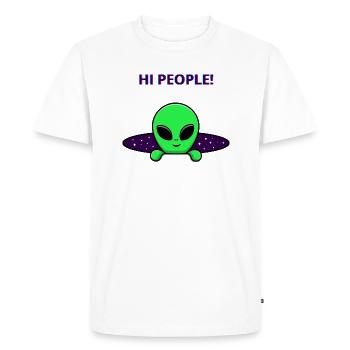 SALUT LES GENS! - T-shirt Premium bio Homme - blanc - Devant - Nico (187cm)