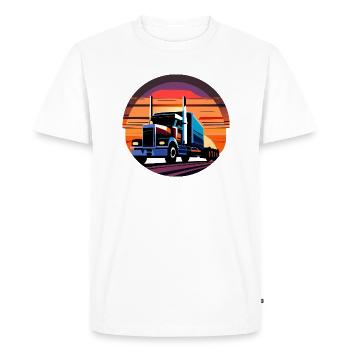 Rêves de camionneur - T-shirt Premium bio Homme - blanc - Devant - Nico (187cm)