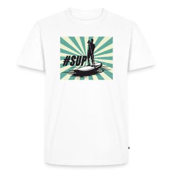 SUP - Men's Premium Organic T-Shirt - white - Front - Nico (187cm)