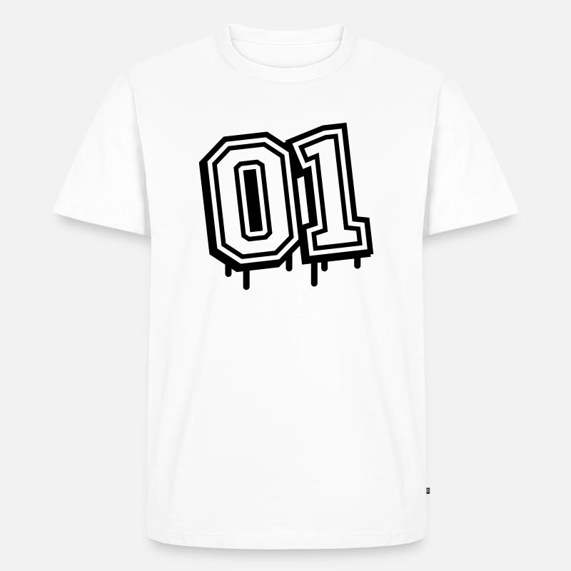 01 eins nummer - Männer Premium Bio T-Shirt - Weiß