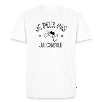 Je peux pas j'ai console - cadeau pour les gamers - T-shirt Premium bio Homme - blanc - Devant - Nico (187cm)