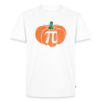 Citrouille en détresse Pi professeur de mathématiques Haloween - T-shirt Premium bio Homme - blanc - Devant - Nico (187cm)