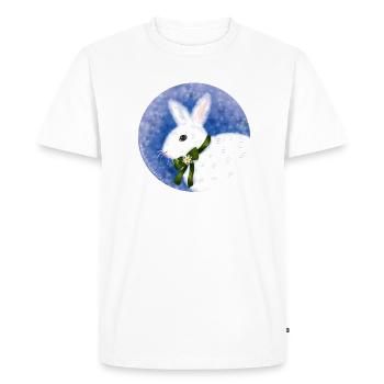 Lapin d’hiver - T-shirt Premium bio Homme - blanc - Devant - Nico (187cm)