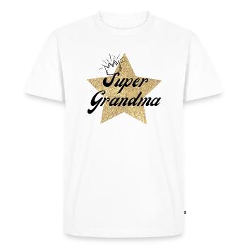 super grandma étoile - cadeau mamie - T-shirt Premium bio Homme - blanc - Devant - Nico (187cm)