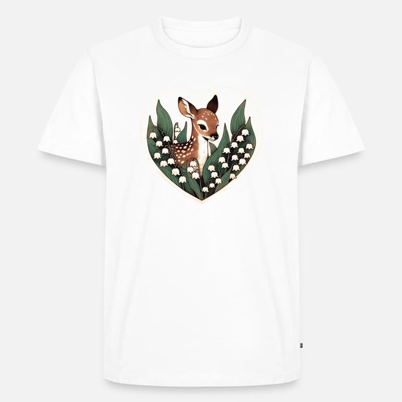 Maiglöckchen-Rehkitz - Männer Premium Bio T-Shirt - Weiß