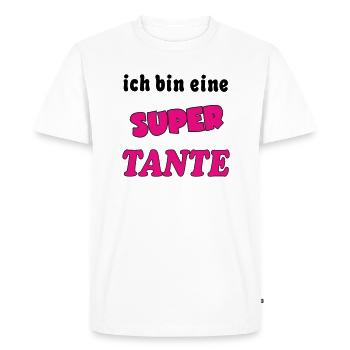 Ich bin eine Super TANTE - Men's Premium Organic T-Shirt - white - Front - Nico (187cm)