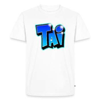Graffiti prénom TAI imprimable - T-shirt Premium bio Homme - blanc - Devant - Nico (187cm)