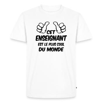 MEILLEUR ENSEIGNANT - T-shirt Premium bio Homme - blanc - Devant - Nico (187cm)