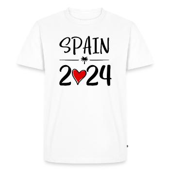 Espagne coeur 2024 - T-shirt Premium bio Homme - blanc - Devant - Nico (187cm)