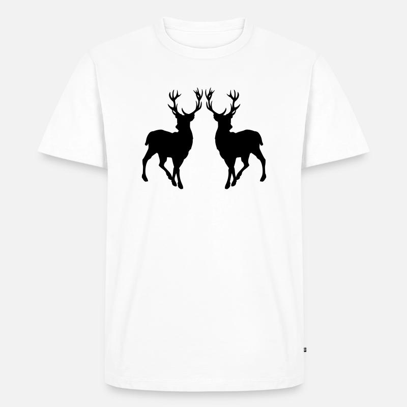 reh silhouette 02 - Männer Premium Bio T-Shirt - Weiß