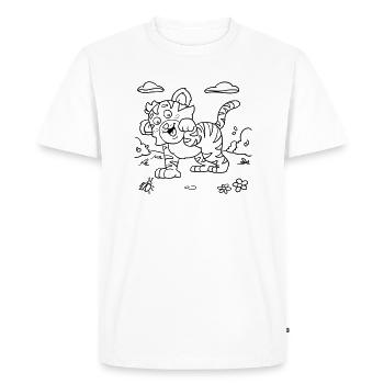 Tiger Painting Fun for Children's Clothing, Bags & More - Men's Premium Organic T-Shirt - white - Front - Nico (187cm)