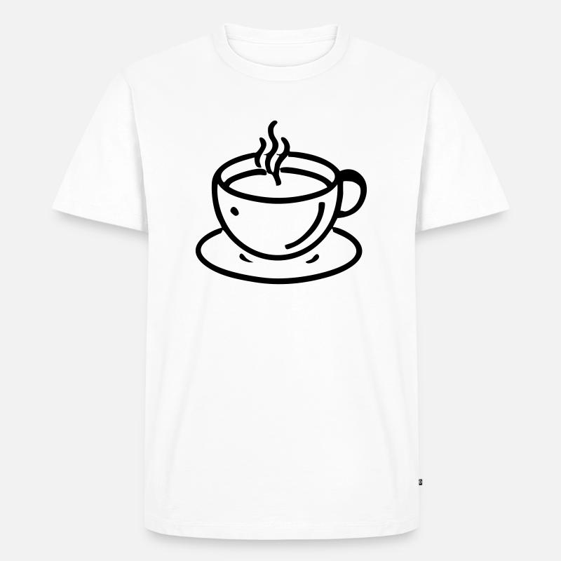 kaffeetasse Kaffee Tee - Männer Premium Bio T-Shirt - Weiß