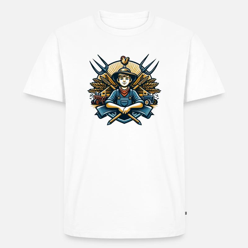 Junge vom Dorf Logo - Männer Premium Bio T-Shirt - Weiß
