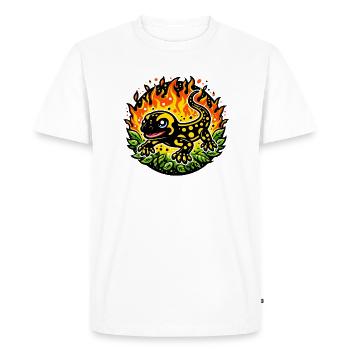 Salamandre de feu - T-shirt Premium bio Homme - blanc - Devant - Nico (187cm)
