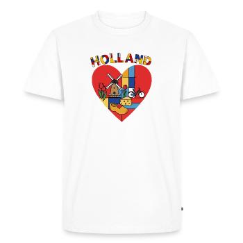 Holland Love Art texte - T-shirt Premium bio Homme - blanc - Devant - Nico (187cm)